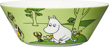 Тарелка глубокая Arabia Moomin 15 см зеленая трава
