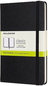 Блокнот без разметки Moleskine Medium Plain, чёрный