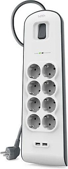 Удлинитель Belkin SurgePlus USB, 8 шт., 2 м