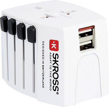Дорожный адаптер SKROSS MUV USB 2xA с двумя портами USB