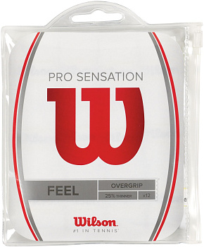 Обмотка для тениисной ракетки Wilson Pro Overgrip Sensation, 12 шт, белая