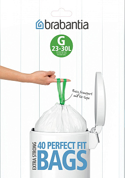 Мешки для мусора Brabantia "G", 23-30 л, 40 шт, белый