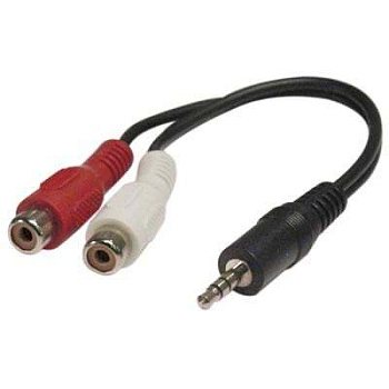 Кабель InLine 2 x RCA(f) - 3.5 мм (m), 2 м
