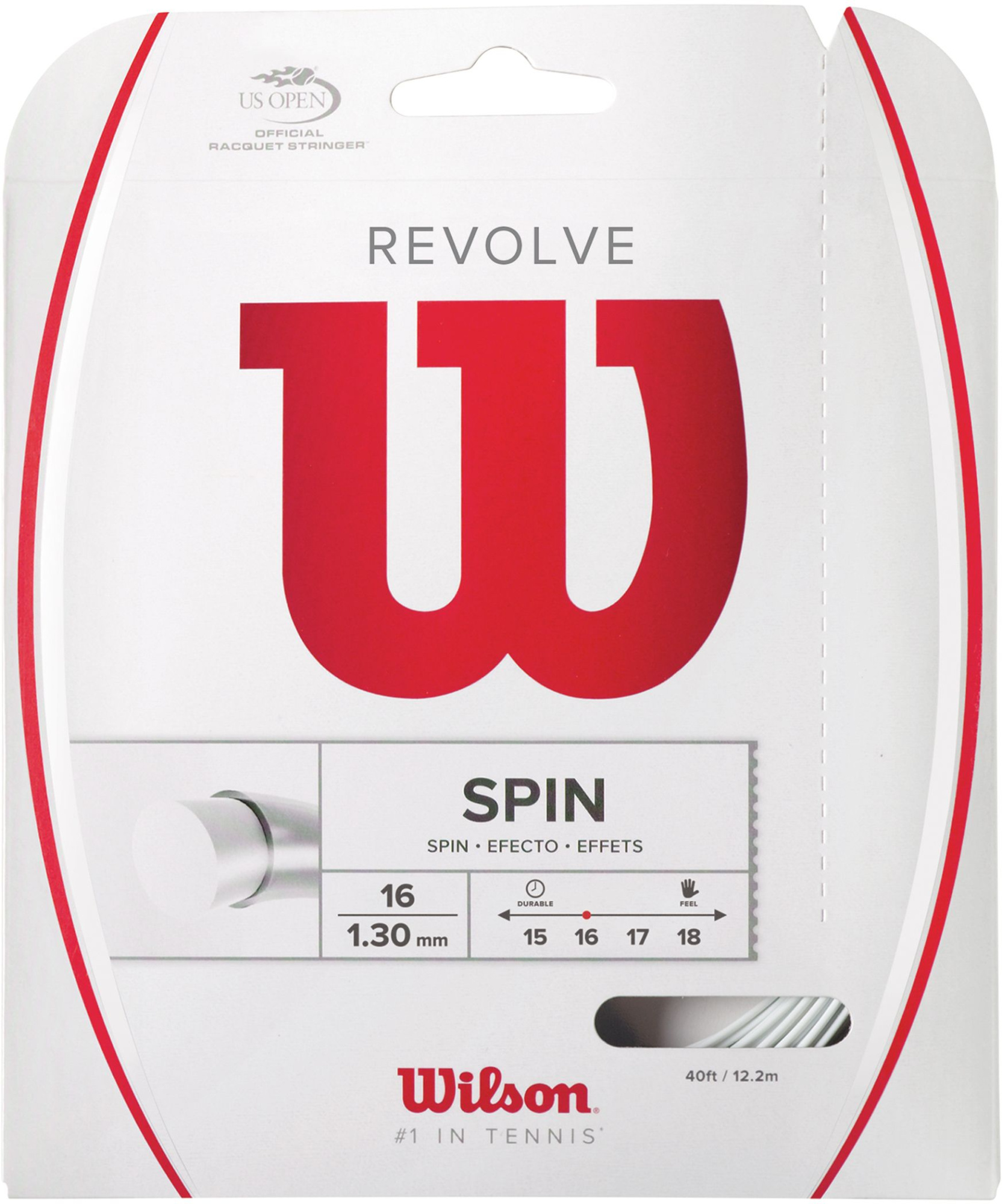 Струна для ракетки Wilson Revolve, белая, 16/1,30 мм WRZ946500